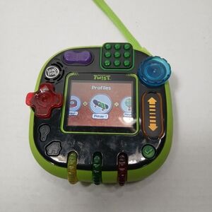 LeapFrog Rockit Twist Green Button Control Handheld Learning Game System WORKS